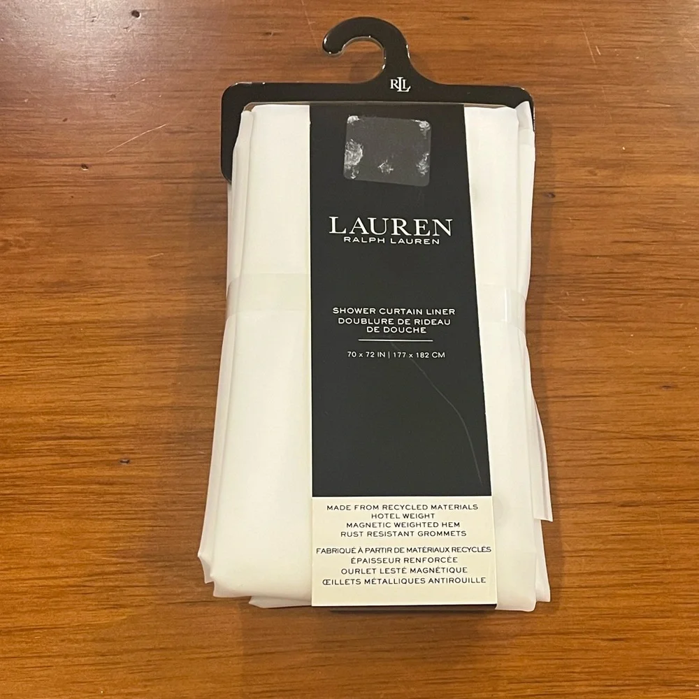 Ralph Lauren Floral Shower Curtain + Liner Set 70”x72” white black new